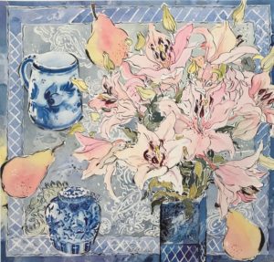 A. Williams "Pink Lilies And Pears"